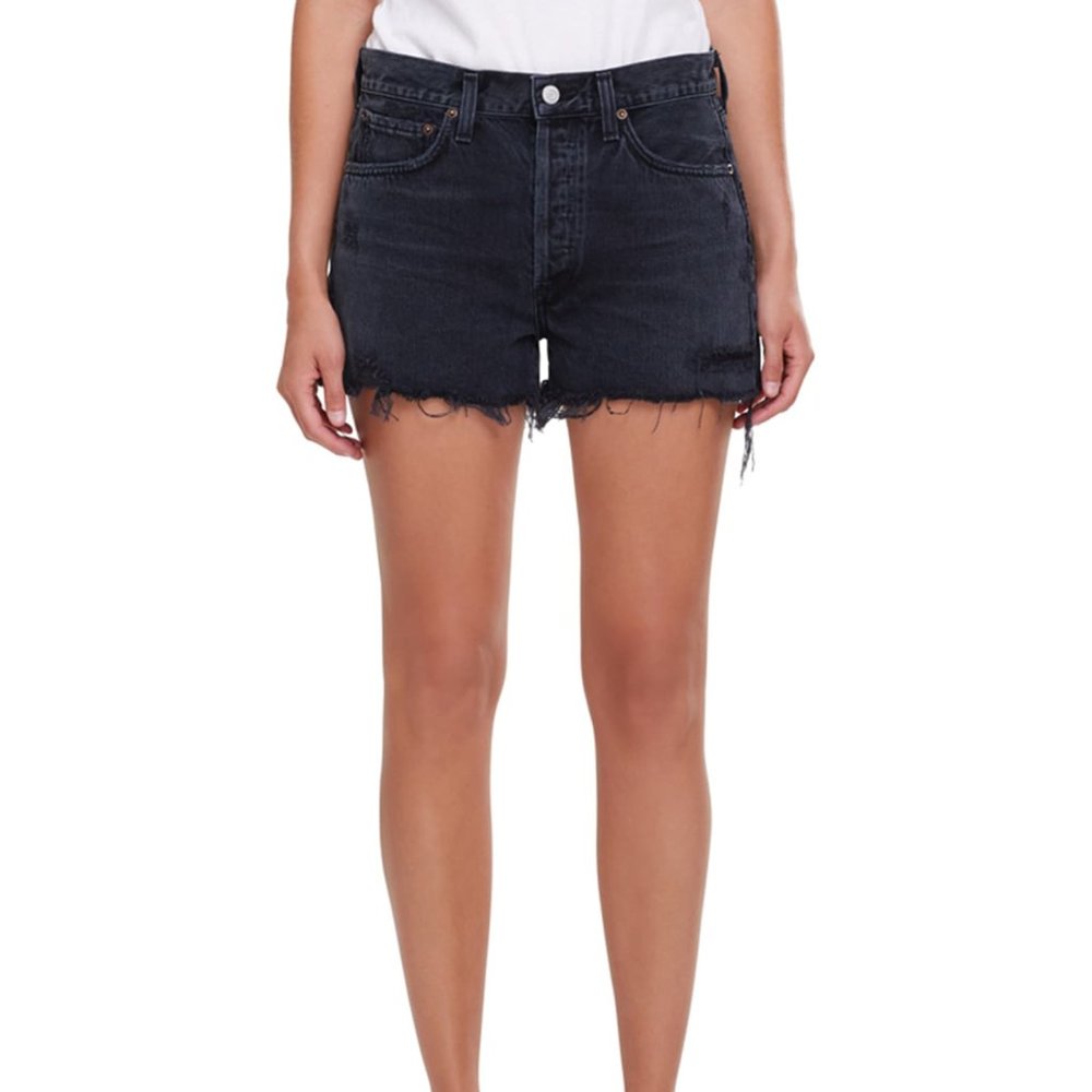 AGOLDE Parker Frayed Denim Shorts